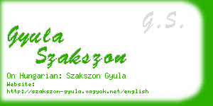 gyula szakszon business card